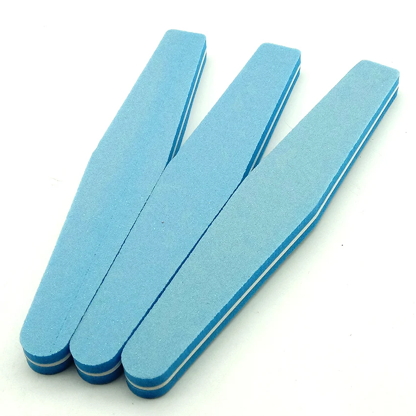 3pcs blue 5 шт. двусторонний шлифовальный буфер 100/180 наждачная бумага для ногтей файловый салон набор оранжевых пилок для ногтей УФ Гель-лак Маникюрный Инструмент - Цвет: 3pcs blue