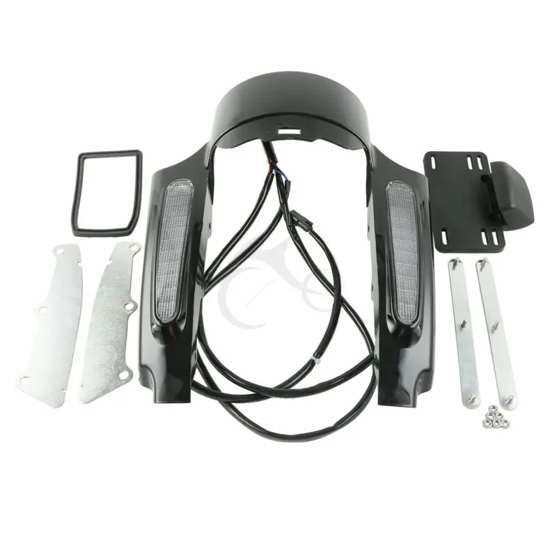 clear Заднее крыло мотоцикла, комплект, светодиодный светильник для Harley Touring Road King Street Electra Glide FLHX FLHR FLHT FLTRU FLHTCU 09-13 - Цвет: clear