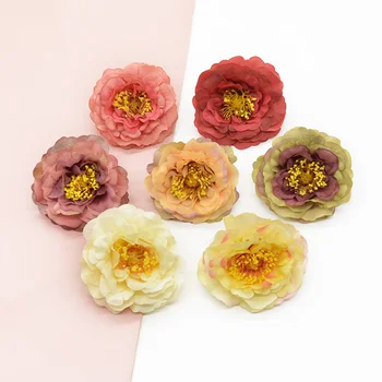 

9CM Artificial peony heads Decorative flowers wreaths Diy Candy box Scrapbooking Brooch Living room fake flowers home decor Gift
