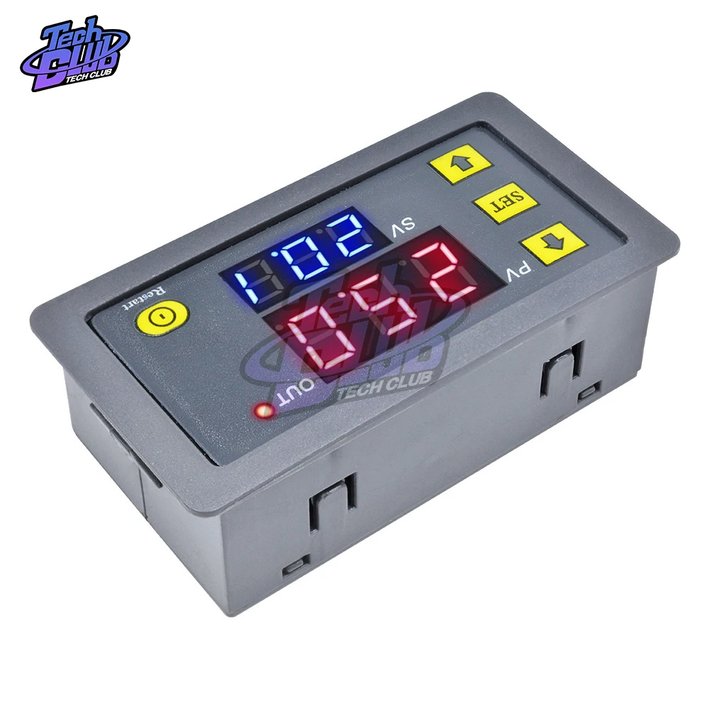 AC110V 220 DC 12V 24V Digital Time Delay Relay Adjustable LED Display Cycle Timer Control Switch Timing Relay Time Delay Switch