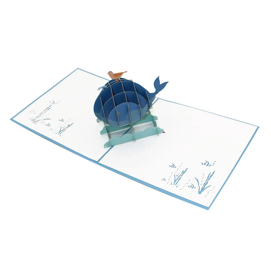 2 1pcs 3D Prickly pear whale Gifts Card Up greeting card holiday blessing Cards Mothers Day Greeting Cards for Birthday - Цвет: 2