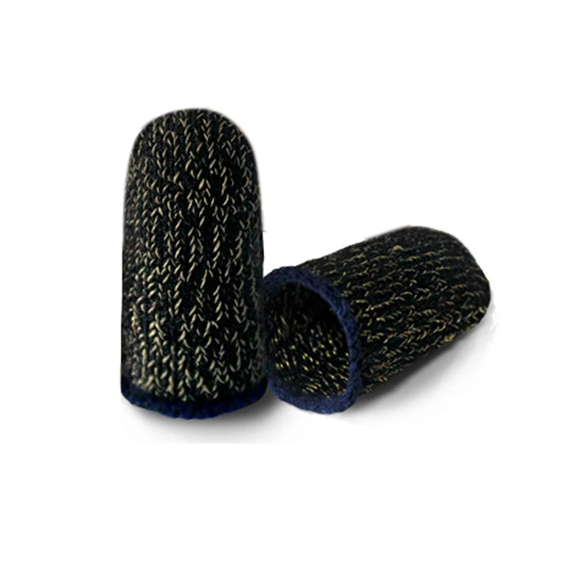 

1 Pair Breathable Mobile Finger Sleeve Press Trigger Game Controller Sweatproof Gloves for PUBG Mobile Phone Gaming-Black