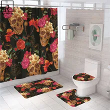 Sugar Skull Fleuri Rose Fleurs Salle de bains moderne étanche bain Rideau de douche 