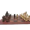 Best Quality International Chess Set Folding Wooden Chess Board Classic Metal Pieces Kit Standard Board Game for Kids Adult.