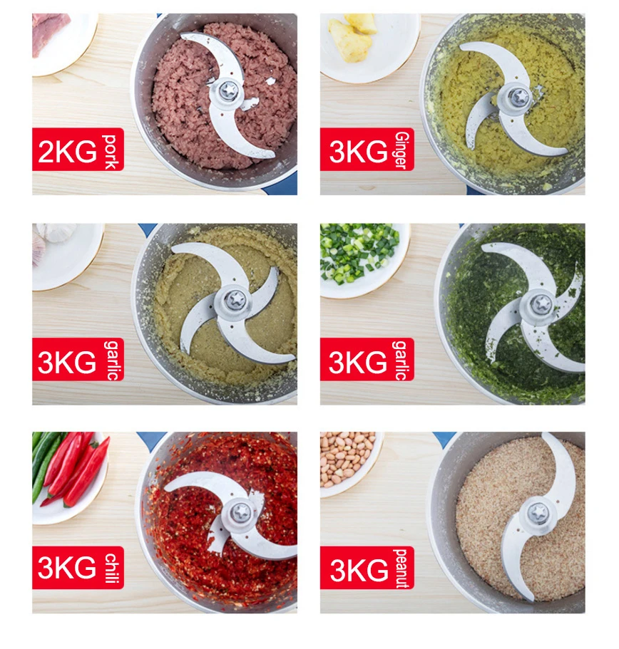 8L electric meat grinder Commercial household electric stainless steel meat grinder Kitchen broken meat processing machine 6