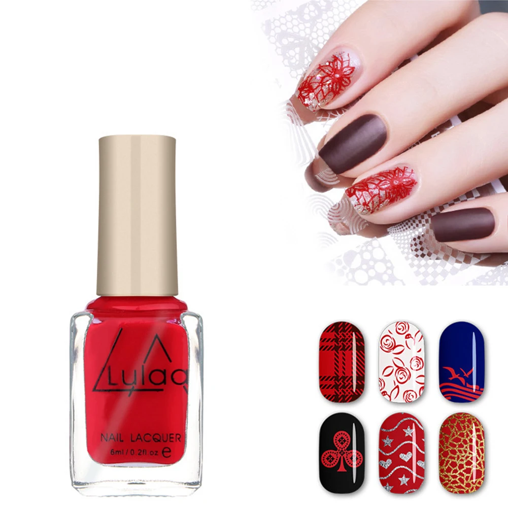 6ml 12colors Tools Stamping Nail Art Quick Drying Polish Lacquer 3D Printing Lasting Nail Polish DIY