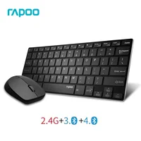 Rapoo Multi-Modus Wireless Tastatur Maus Combos Schalter Zwischen Bluetooth & RT 2,4G Verbindet zu 3 Geräte, dünne Al-Legierung Tastatur