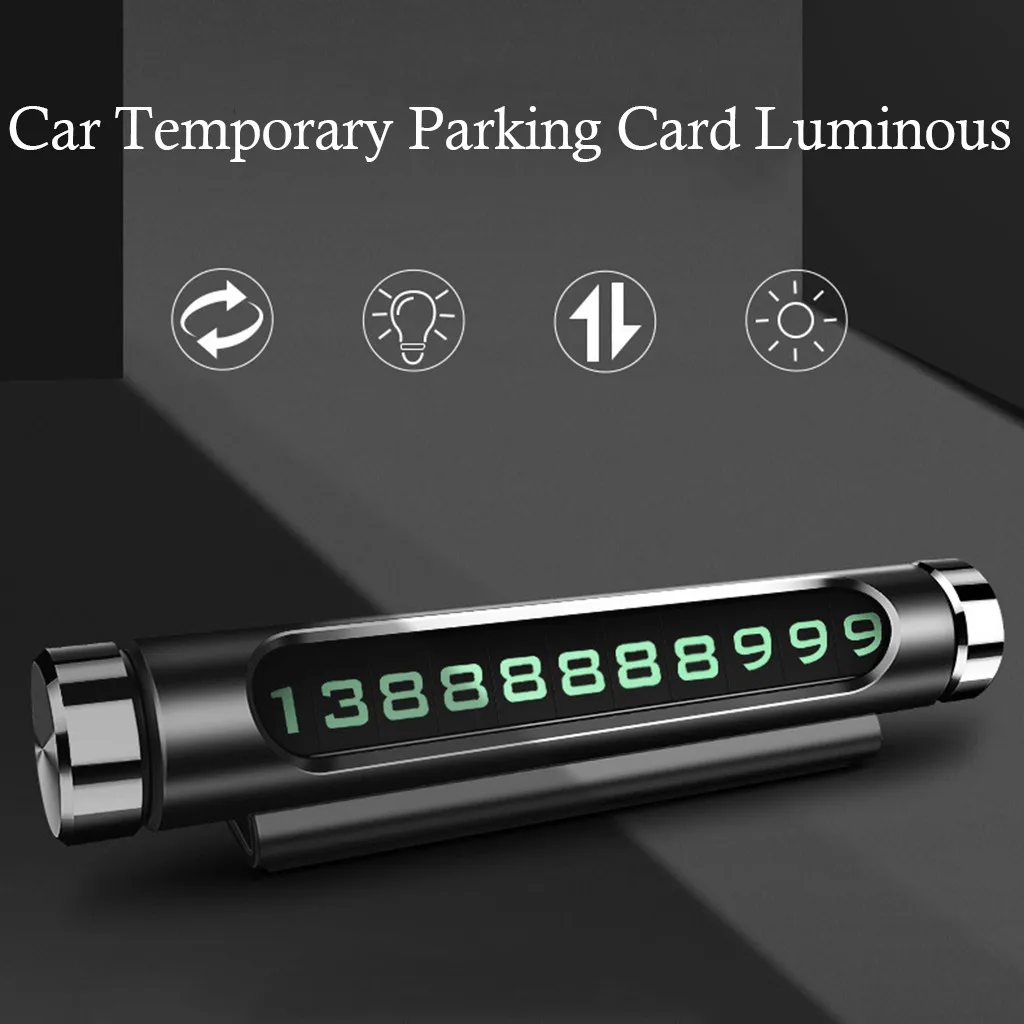 

`Car Temporary Parking Card Rotatable Telephone Number Plate Magnetic Adsorption Design Car Styling