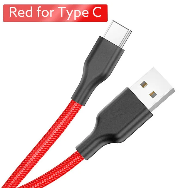 Red Usb type-C телефонный кабель для samsung S9 Galaxy note9 USB C кабель для мобильного телефона Быстрая зарядка type C кабель huawei usb type-C устройства - Цвет: Red