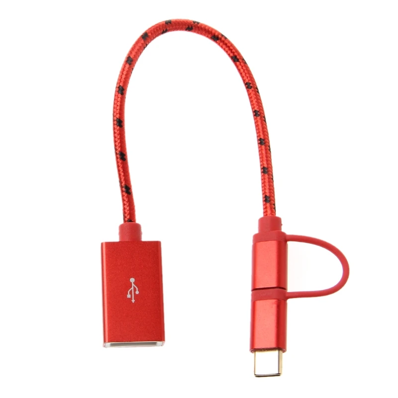 Type C Micro USB Мужской к USB 2,0 Женский Адаптер конвертера OTG для телефона Android H7ED - Цвет: R