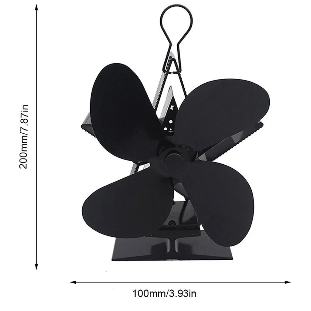 4 лопасти Экологичная Тепловая горелка бревна камин-печь Топ Звезда плита вентилятор#11/9