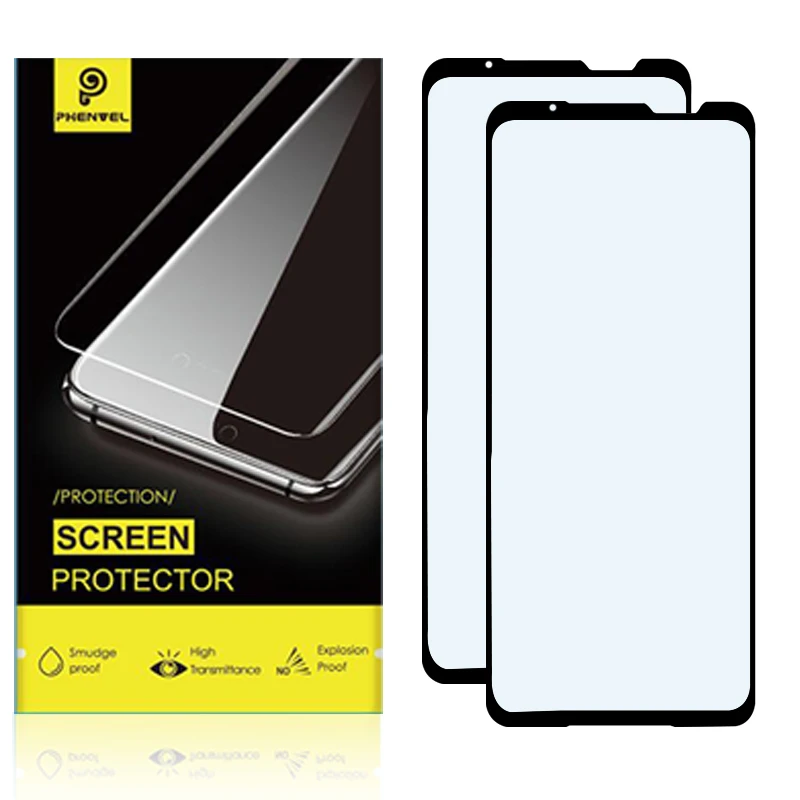 2Pcs Oleophobic Glass For Asus Rog Phone 5 Full Cover Screen Protector For Rog Phone 5 Pro 3 Tempered Glass Film