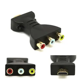 

200pcs/lot Gold-plated HDMI Male to 3 RGB RCA Video Audio Adapter AV Component Converter for 720P 1080P HATV DVD Projector