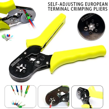 

Crimping Pliers Quadrilateral 0.25-6mm AWG 24-10 Self-adjusting European Terminal Crimping Pliers Crimp Hand Tools S7