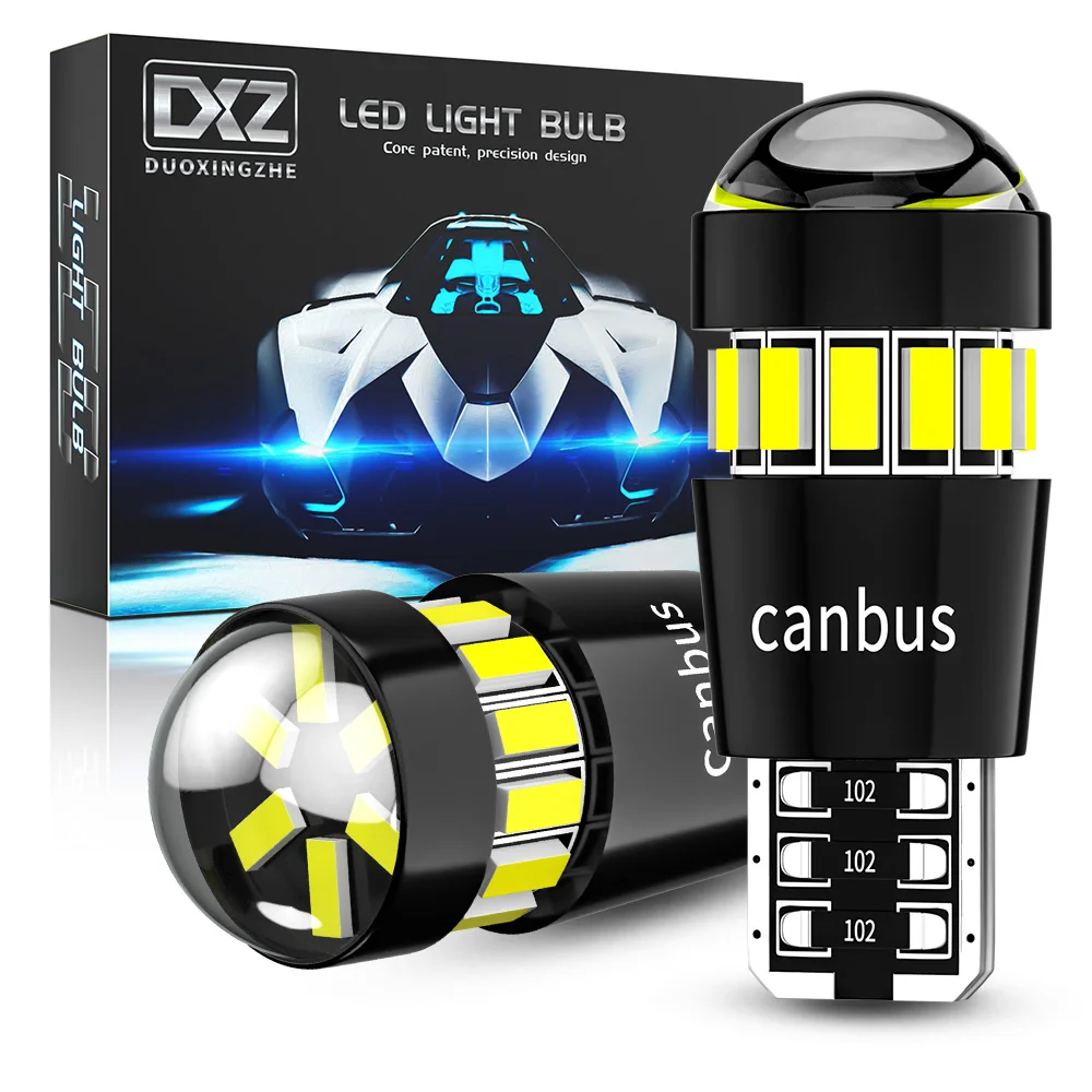 

DXZ 2PCS W5W T10 LED Bulbs Lens 18SMD 12V WY5W Canbus Car Clearance Interior Dome Parking Signal Light for BMW Audi Mercedes