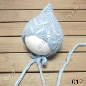 Newborn Photography Props Mohair Cap Hat Hand-Woven Baby Mohair Hollow Out Bonnet Baby Photography Props