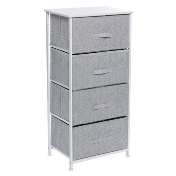 

4 Drawers Fabric Nightstand Modern Multi-layer Storage Cabinet Chest Cabinet for Home Bedroom Living Room Sundries Cabinet