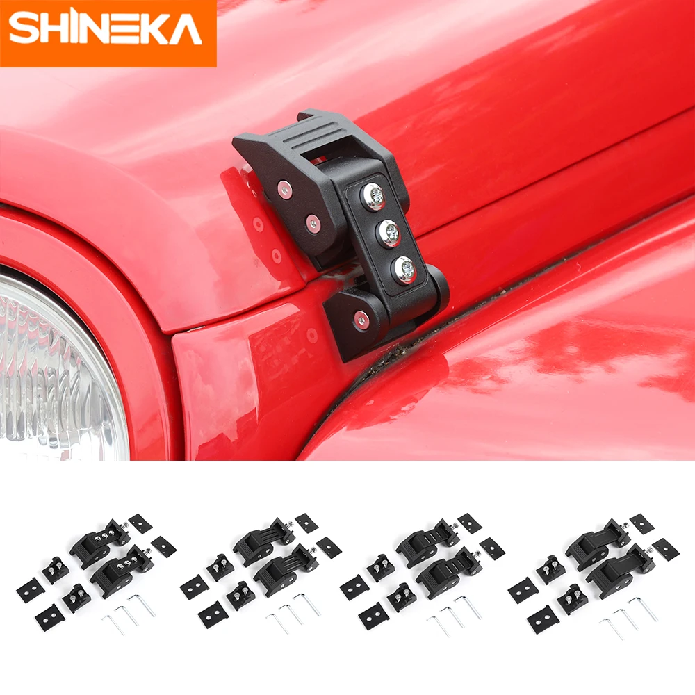 Lock Hood for Jeep Wrangler JK Car Engine Lock Hood Latch Catch With Key Lock Anti-Theft Kit for Jeep Wrangler JK 2007