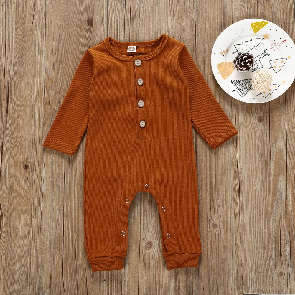 Infant Baby Girl Boy Clothes Long Sleeve Knitted Romper Jumpsuit Overall Outfits
