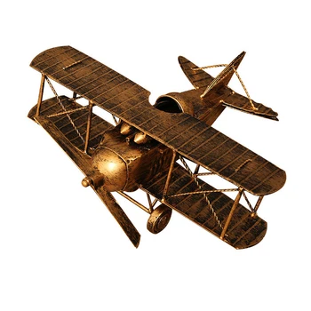 

Home Decoration Retro Aircraft Model Metal Iron Crafts Creative Vintage Airplane Miniature Figurines Detachable Plain Model