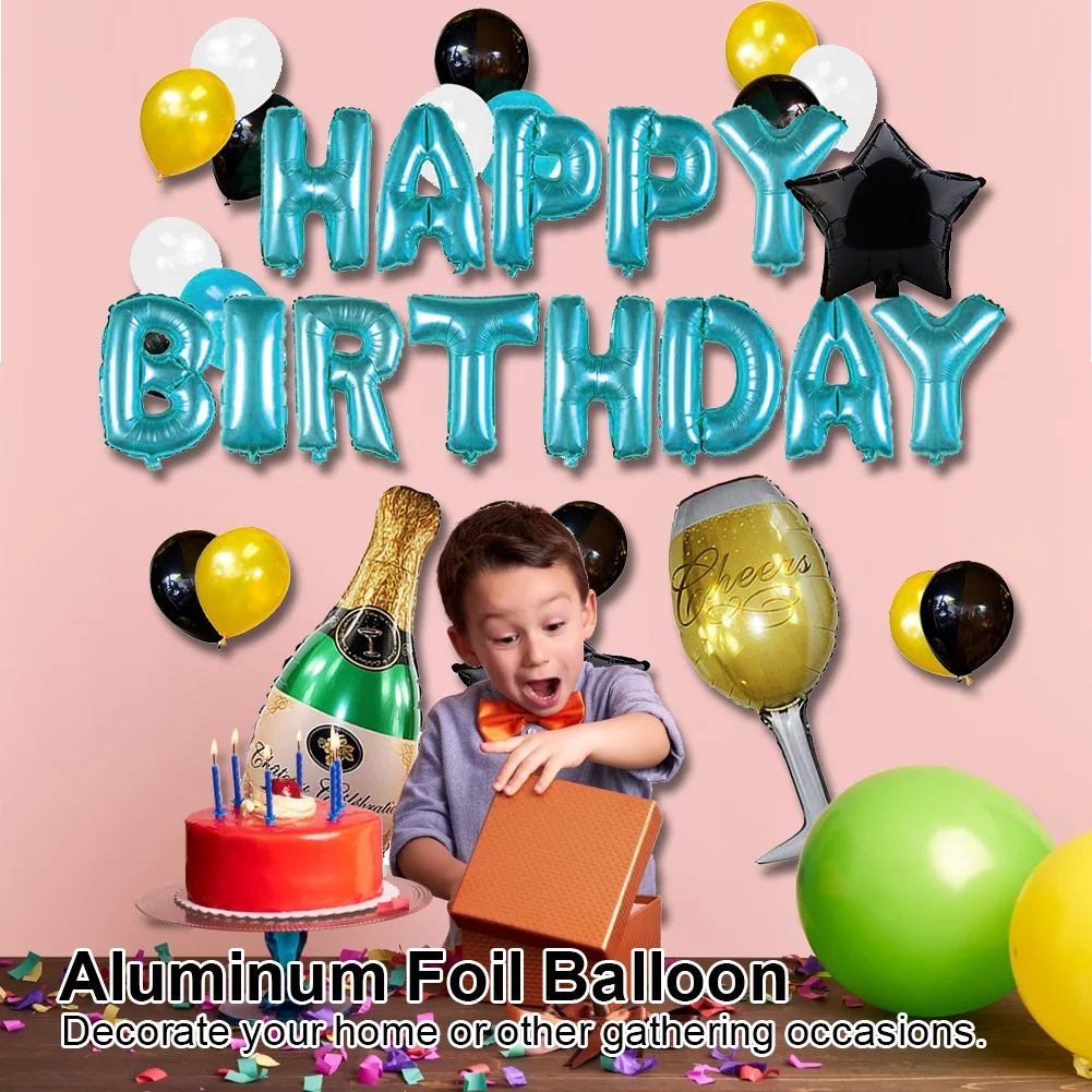 Puseky надувные буквы Фольга английский Happy birthday Алфавит шар День рождения украшения детский душ шарики