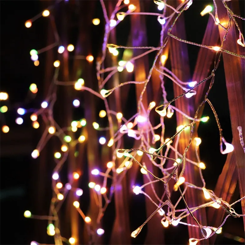Светодиодный светильник-фейерверк из медной проволоки, праздничный Сказочный светильник, уличный водонепроницаемый батарейный блок с пультом дистанционного управления, Рождественский струнный светильник