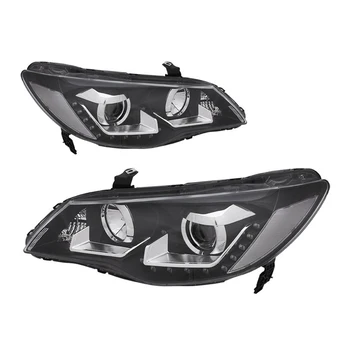 

Honda Civic 4D 2006-2011, headlights, lens, daytime running lights, black (ME TYPE) VW STYLE