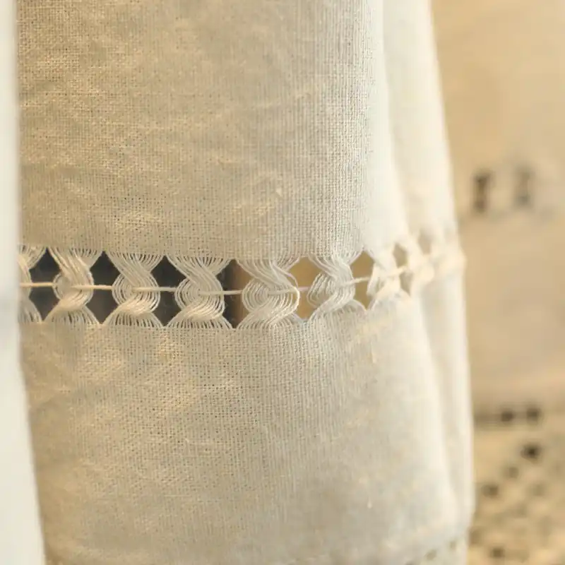 レトロアメリカのカントリーコットンリネン生地ファッションタッセルショートネックレスシェードカーテンバーキッチンとドア カーテン Aliexpress