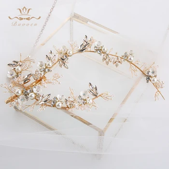 

Korean Gold Brides Handmade Hair Barrettes Crystal Wedding Hair Hairbands Bridal Crystal Hairband