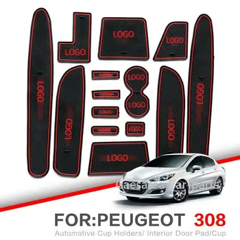 

Car Gate Slot Pad Water Coaster Interior Non-slip Mats For Peugeot 308 T9