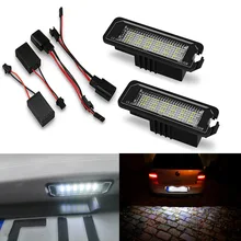 2 pces livre de erros conduziu a lâmpada da placa do número de licença para o golfe mk4 mk5 mk6 passat polo cc eos scirocco beetle placa de número de licença