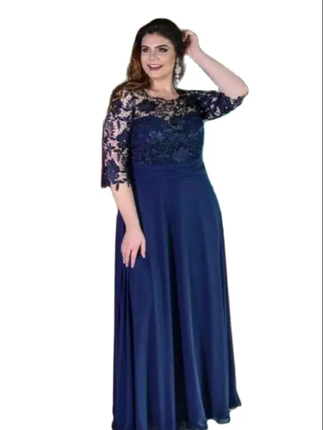 

Navy Blue Mother Of The Bride Dresses Plus Size Elegant Long Party Dress For Godmother Guest wedding Dresses vestidos de madrina