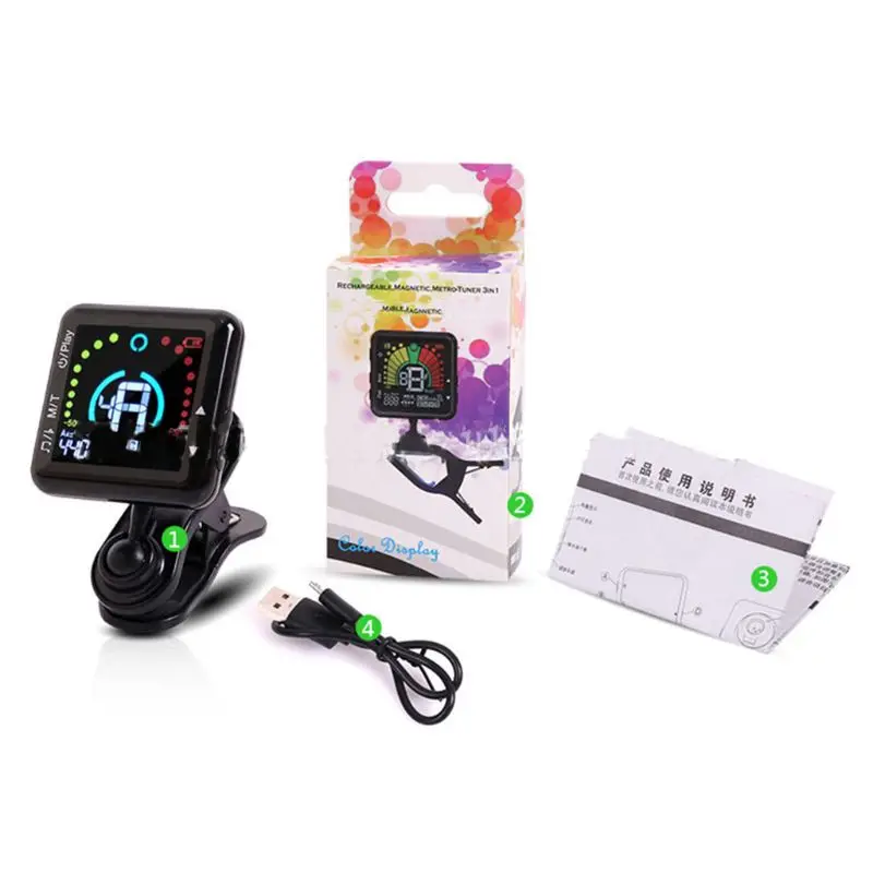 Clip-on Tuner for All Instruments Chromatic Tuning Modes Easy Carry Guitar Bass suit for guitar
