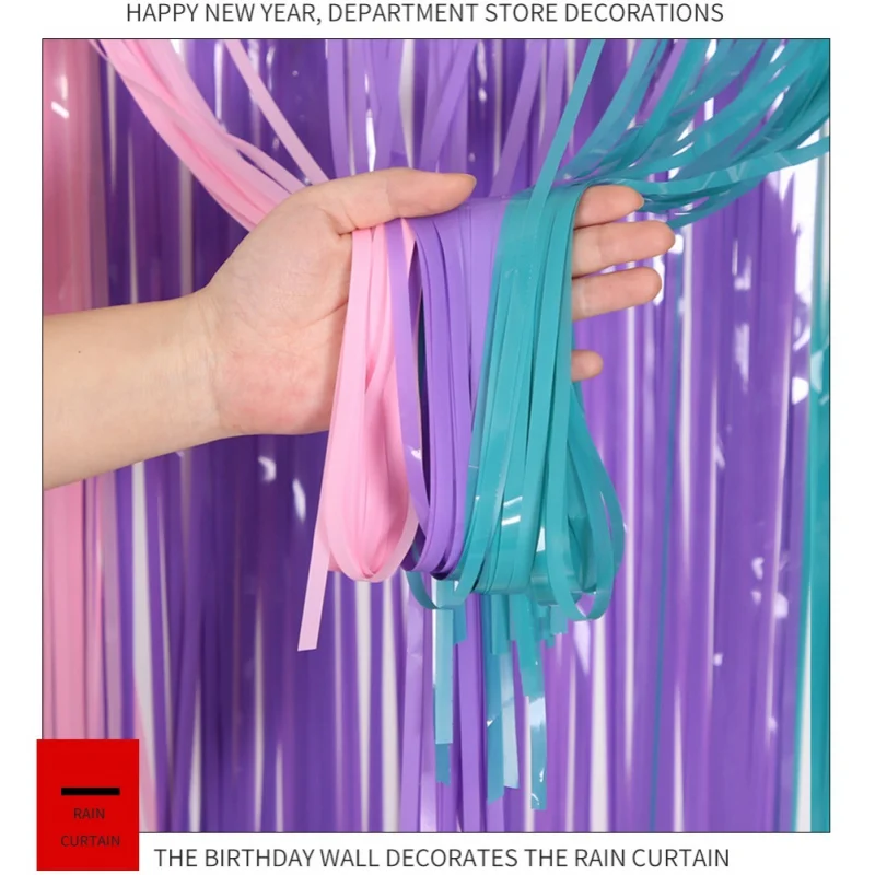 Новый фон стены украшения вечерние дождь Шторы Пасха элементов Макарон Цвет | Дом