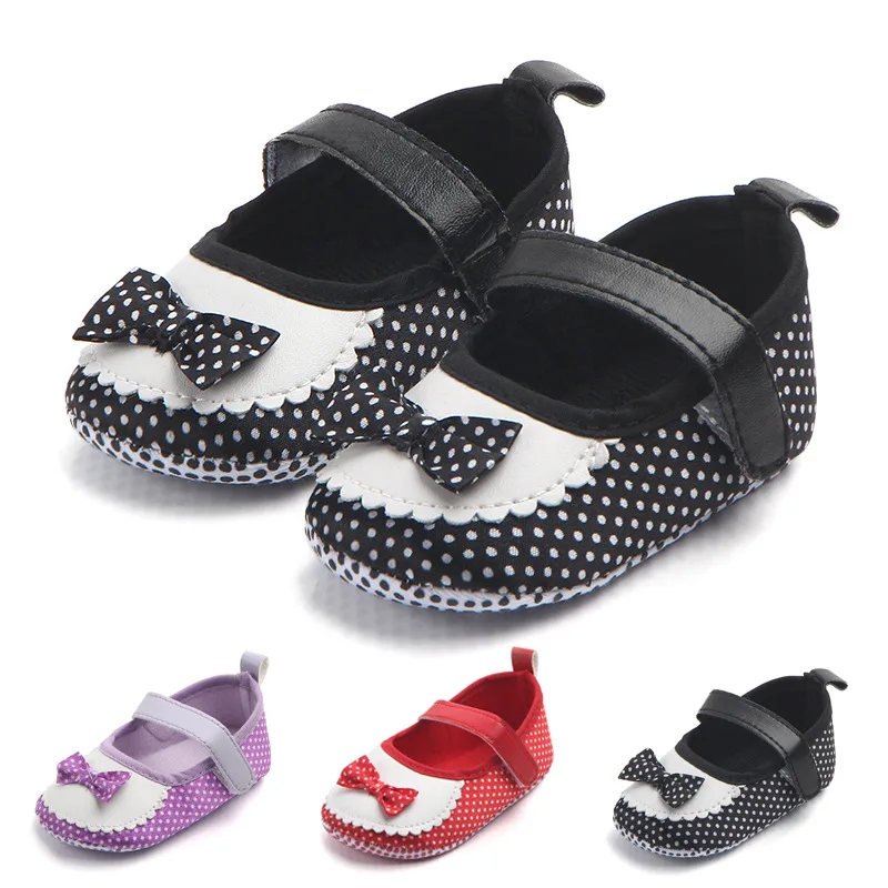 Spring wholesale baby shoes dot bow Princess baby shoes 0-1 toddler shoes 0058