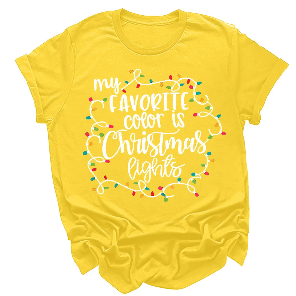 CHAMSGEND Fashion Women Blouses Autumn 2019 Christmas Blouse Letter Printed Short Sleeves Shirt Tops 1003