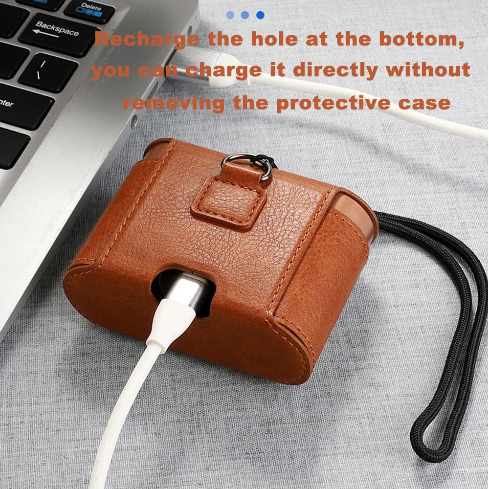 JINSERTA Magnetic Leather Case for WF-1000XM3 Bluetooth Headset PU Leather Cover Protector for WF-1000XM3 Full Body Protection