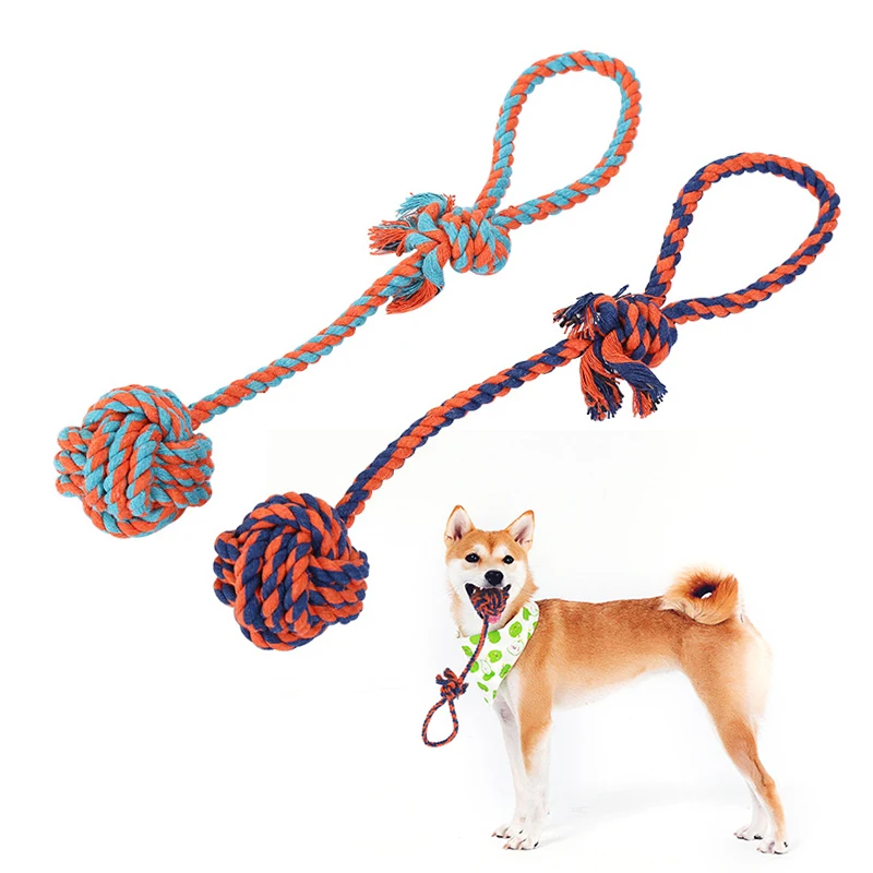 Cuerda de algodón para perros pequeños y medianos, juguete interactivo para morder al aire libre, limpieza, 1 unidad, TXTB1