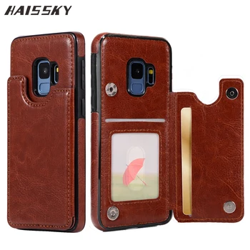 

Retro Leather Case For Samsung Galaxy S20 Ultra S10 Plus S10e S9 S8 S7 Note 10 Plus 8 9 Phone Case Card Wallet Magnetic Buckle