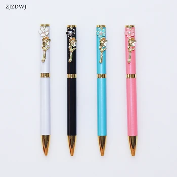 

Metal Ballpoint Pen Fashion Pearl peach blossom Ballpoint Pen Elegant Flower Shape Signature Pen
