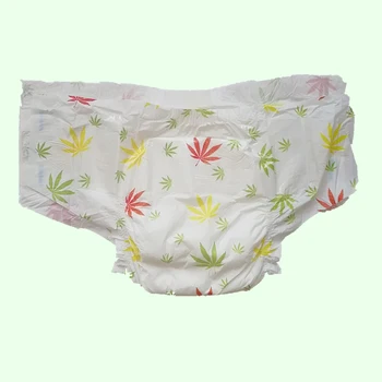 

5000ml ABDL Adult Baby Diaper L Size Nappe With Maple Leaf Printed Adult Baby Girl 12Pcs In Package