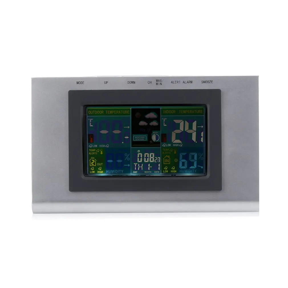 Профессиональные часы-метеостанция с ЖК-экраном, цифровые часы для помещений и улицы с температурным дисплеем, будильник