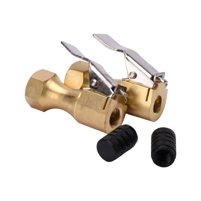 

4pcs Chuck Air Heavy Duty Closed Flow Lock On Tire W/ Clip For Inflator Gauge