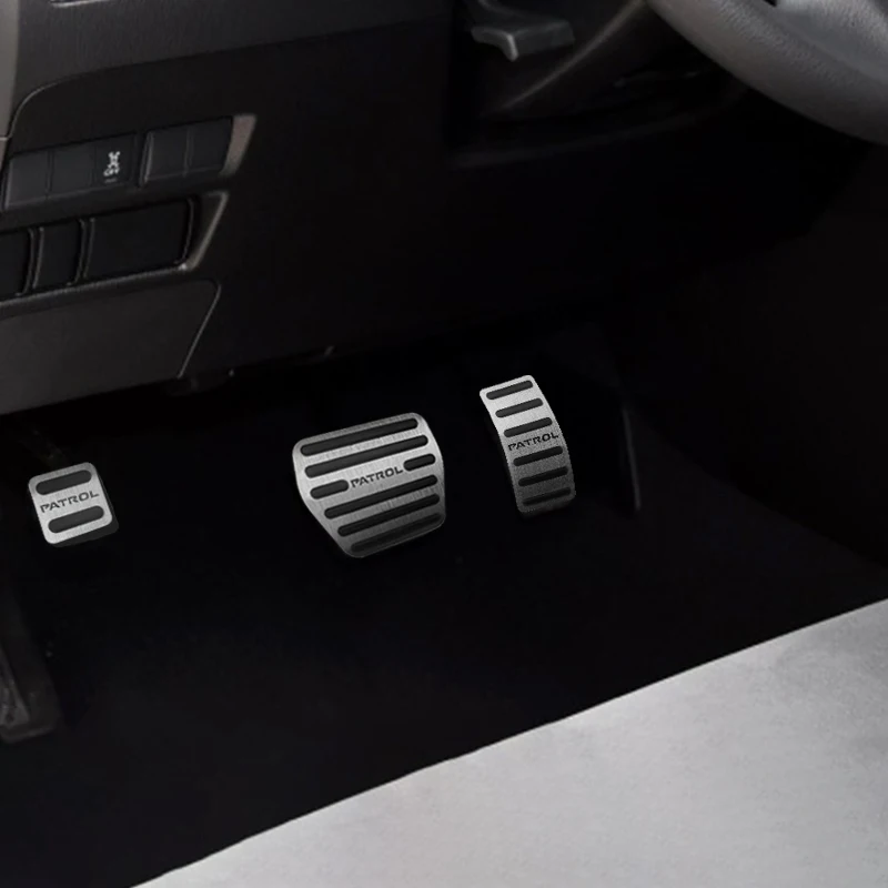 Car Pedals Foot Pads Fuel Accelerator Brake Clucth Pedal Cover For Nissan Patrol Y62 Armada 2014- Car Pedals Pedal Cover