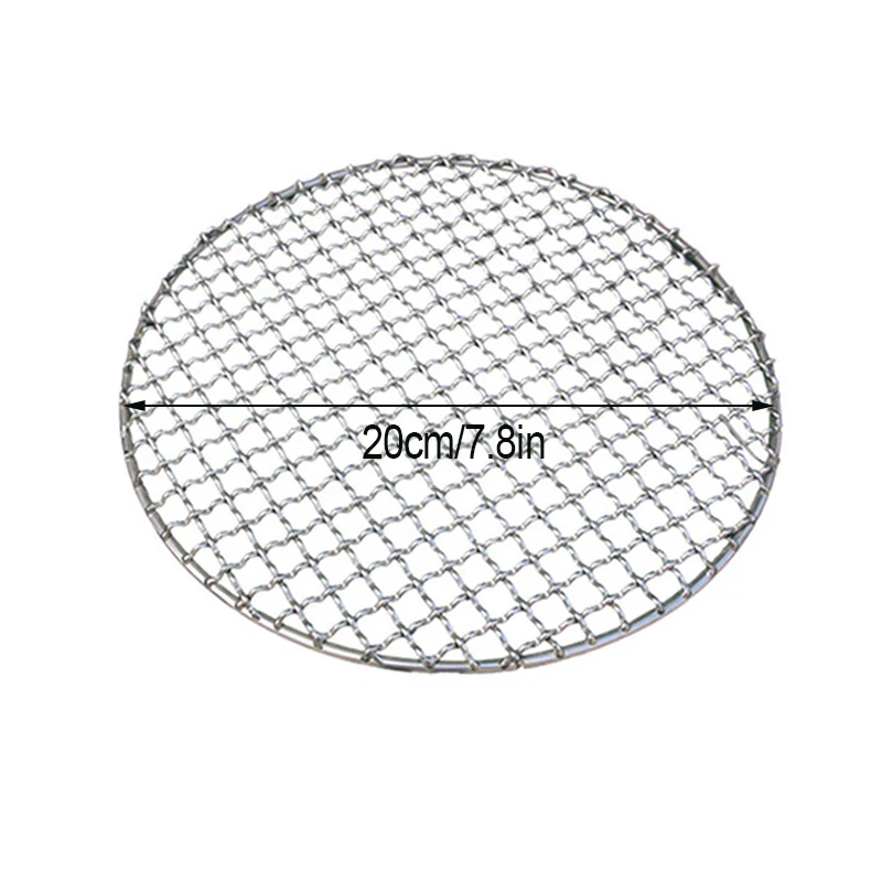 TEENRA Round Barbecue Net Non-stick Wire Net Stainless Steel Carbon Baking Net Barbecue Grill Camping BBQ Tools - Цвет: 20cm