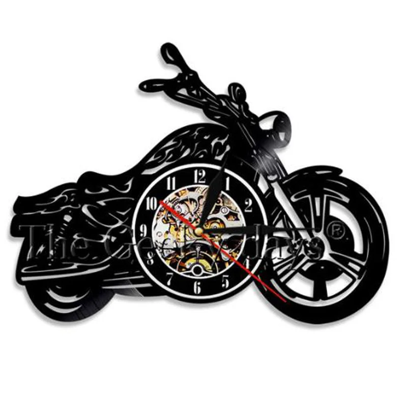 Motorcycle acrylic Record Wall Clock Motorcycle Time Clocks Watch House