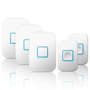 

Intelligent Wireless Doorbell Waterproof LED Light 300M Remote US EU UK Plug Cordless Home Calling Bell 1 2 Button 1 2 Receiver