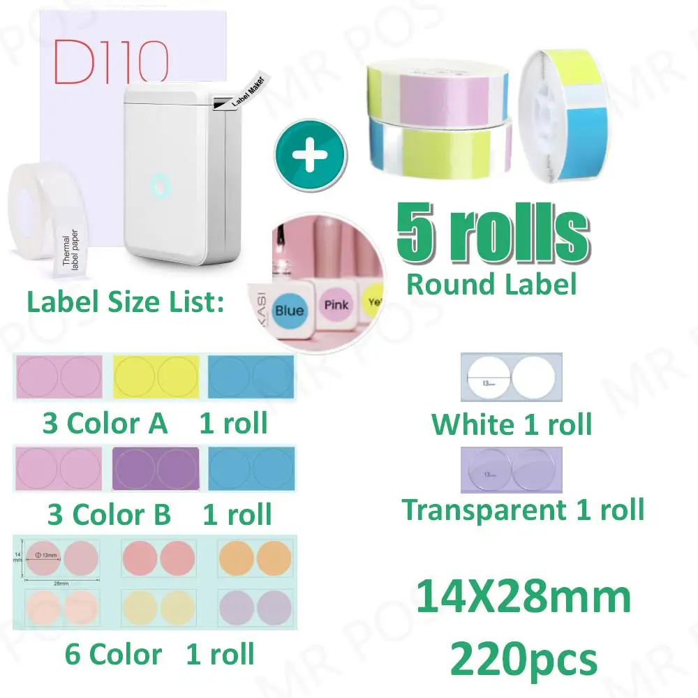 Niimbot D110 D11 Portable Label Printer Mini Pocket Stickers Maker Hangul Hebrew Arabic Self-Adhesive Nimbot Thermal Printer 