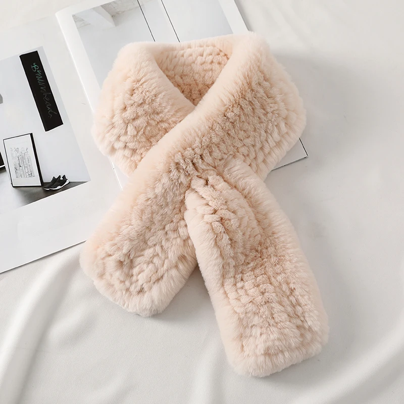 Взрослый женский зимний шарф Рекс из кроличьего меха Меховой нагрудник сплошной