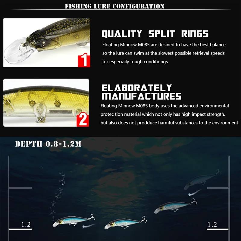 WDAIREN Jerkbait Realis 100 мм 14 г жесткая рыболовная приманка гольян медленное погружение искусственная приманка гольян бас плавающая приманка воблеры